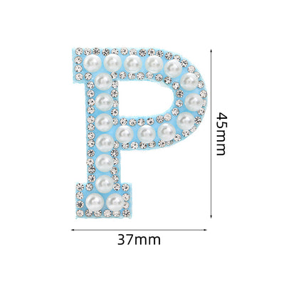 Hot Heat Patch Stickers with 26 English Letters Stickers DIY Accessories Clothing and Hat Accessories Blue Non-Woven Fabric Stickers