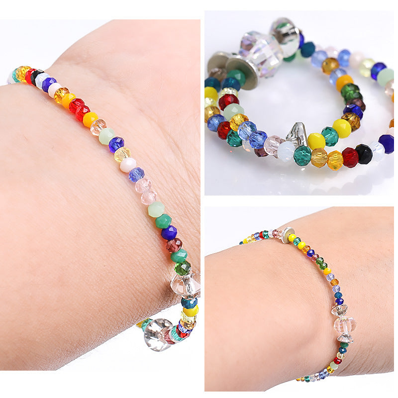 2mm crystal through-hole glass flat bead bracelet, necklace, accessories, door curtain beads, clothing materials, DIY flat beads, loose beads