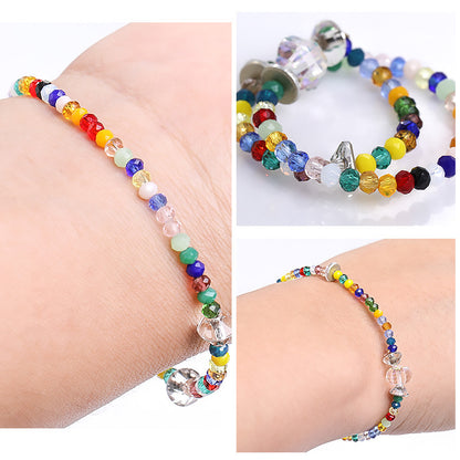 2mm crystal through-hole glass flat bead bracelet, necklace, accessories, door curtain beads, clothing materials, DIY flat beads, loose beads