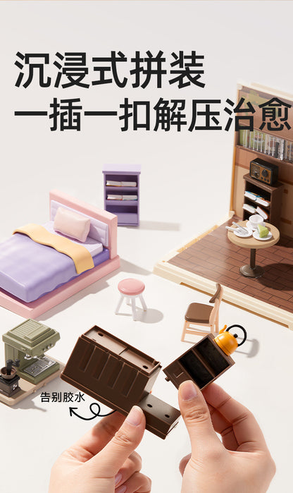 Childhood Infinite Girls DIY Mini Cottage Model Coffee House Dessert Shop Handmade Assembled Xiaoling Toy Gifts