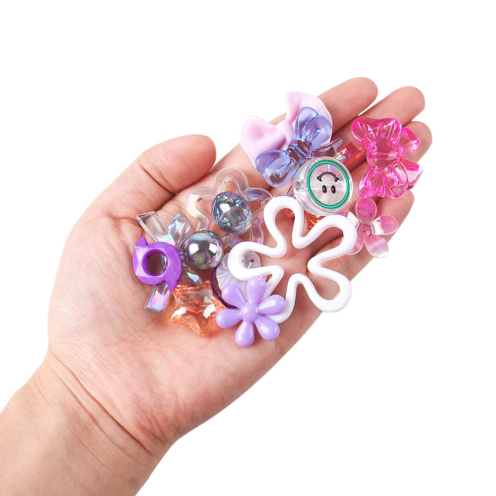 Cute Bow & Flower Acrylic Beads - DIY Mobile Phone Chain Necklace Lanyard Accessories
