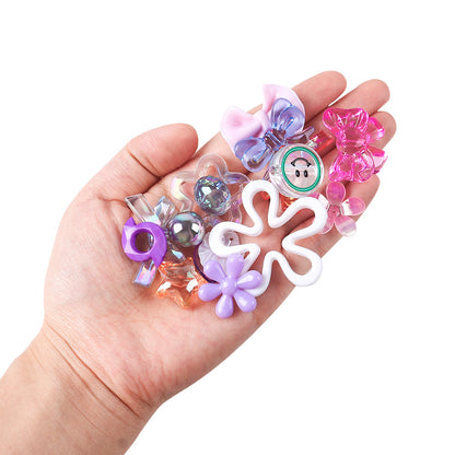 Cute Bow & Flower Acrylic Beads - DIY Mobile Phone Chain Necklace Lanyard Accessories