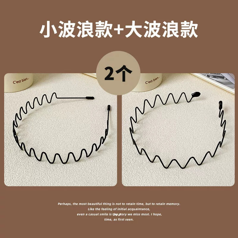 Simple black metal headband for women's face washing, sports invisible men's hairband fixed headband that does not tighten hair clips