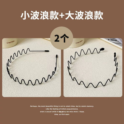 Simple black metal headband for women's face washing, sports invisible men's hairband fixed headband that does not tighten hair clips