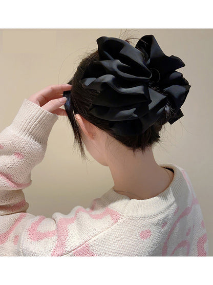 Cloud bubble bow grapple clip women's high-end sense 2026 new hair flower hairpin less hair volume shark clip on the back of the head