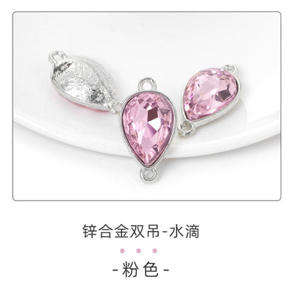 Direct supply of waterdrop double pendants, zinc alloy pendants, earrings, bracelets, jewelry accessories, high-value waterdrop double pendants