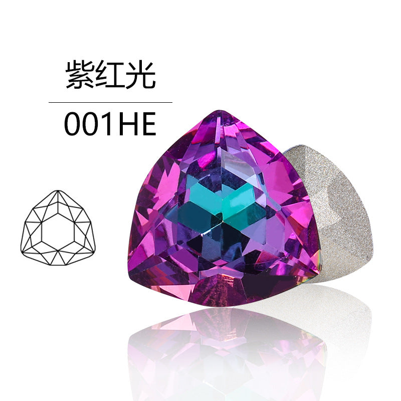 Fat triangle pointed bottom, special-shaped crystal diamond, tiger head glass diamond, clothing, shoes, bags, accessories, accessories, fat triangle rhinestone