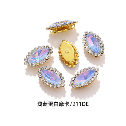 Horse Eye Sunflower Double-layer Hand-Stitched Diamond Shaped Edge Glass Diamond Clothing Bag DIY Accessories Manufacturer Wholesale