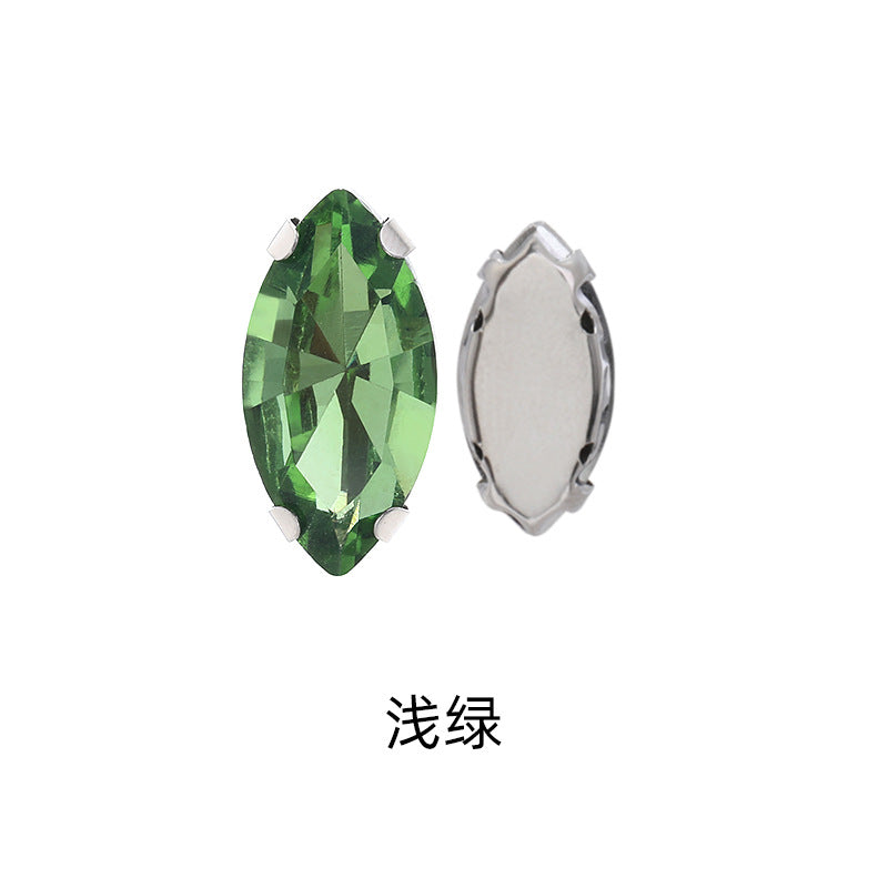 Navette Crystal Square Claw Rhinestones - Thickened Bottom Hand-Sewn Shoes Luggage Clothing Accessories
