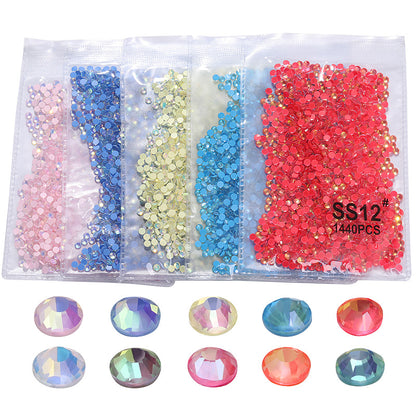 Guomao A-Diamond Even-Face Protein Mocha Fluorescent Ultra-Glitter Glass Diamond Jewelry Accessories DIY Phone Case Accessories Flat-Bottom Diamond
