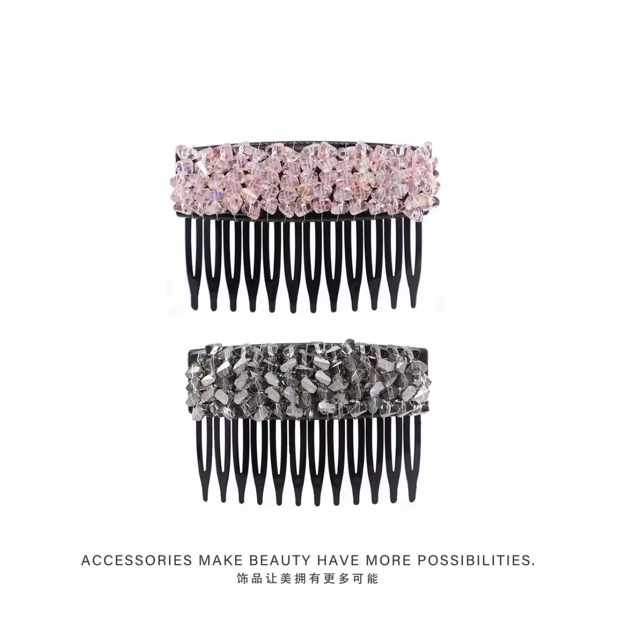 Elegant light luxury rhinestone hair comb, high-end inverted comb hair accessory, new style of bangs and loose hair organizer, side hair clip