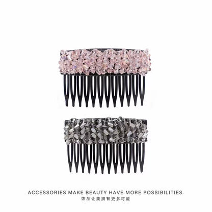 Elegant light luxury rhinestone hair comb, high-end inverted comb hair accessory, new style of bangs and loose hair organizer, side hair clip