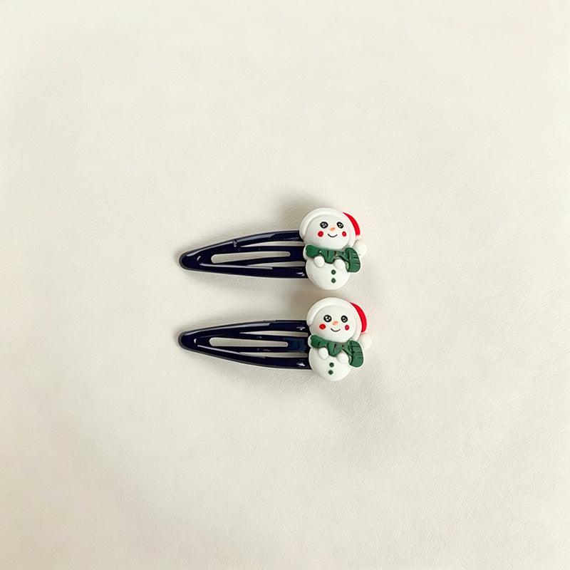 Christmas BB clip hairpin cartoon cute Santa hairpin red BB clip girl side clip bangs clip hair accessories