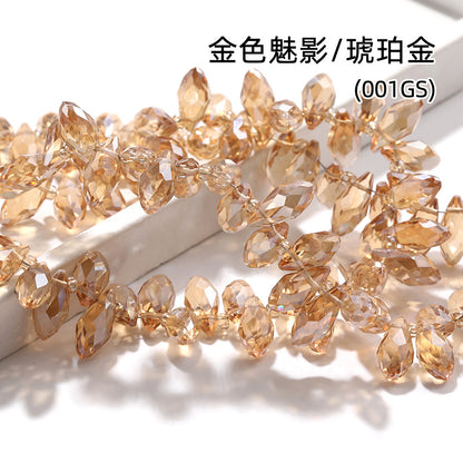 Water Drop Crystal Glass Beads - 6x12mm Horizontal Hole Multi-Color Beaded Curtain Clothing DIY