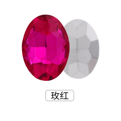Oval Pointed Bottom Diamond Rhinestones - Crystal Glass Hair Accessories Wedding Dress Decoration