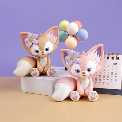 Lina Belle little fox cake decoration ornament PVC cartoon doll car doll Lina home decoration