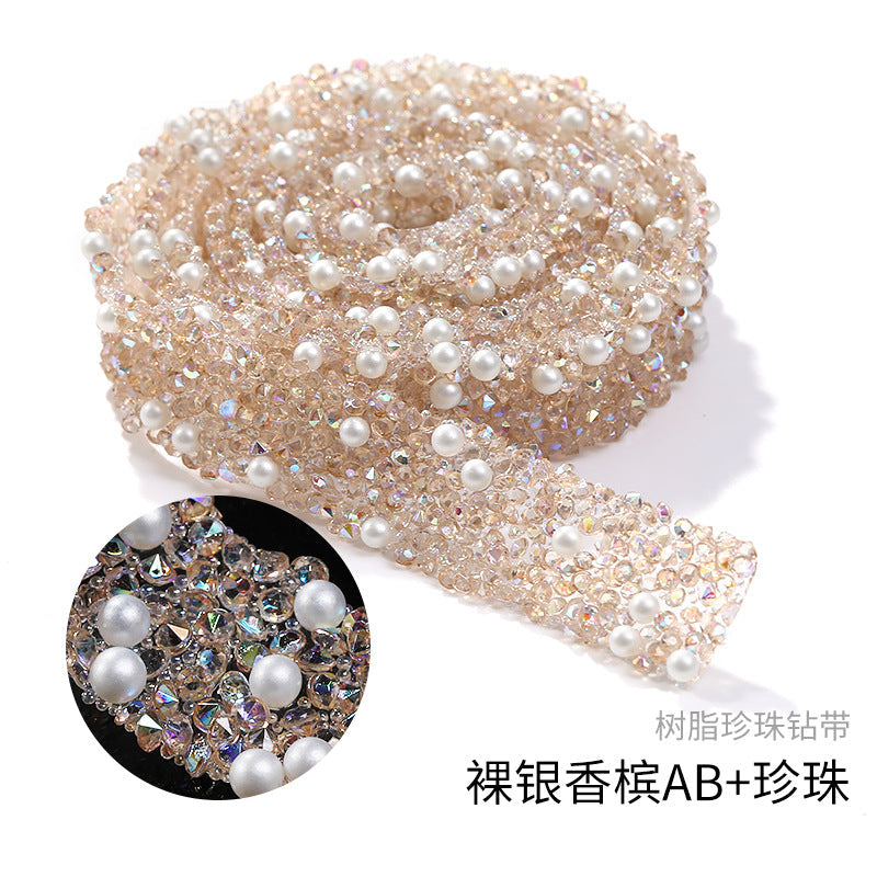 Resin Diamond Rhinestone Strips - Tear-Off Ready-to-Paste Sequins Hot Diamond Shoes Clothing Accessories and DIY crafty