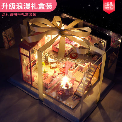 Craftsman DIY Cottage Loft Villa Handmade Assembly Princess Small House Miniatures Toys Birthday Gifts