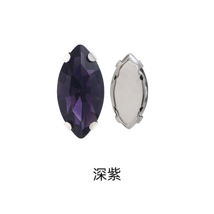 Navette Crystal Square Claw Rhinestones - Thickened Bottom Hand-Sewn Shoes Luggage Clothing Accessories