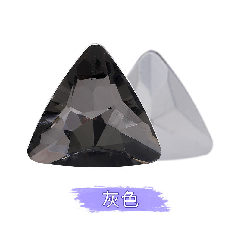 Pointed bottom triangular diamond, irregular rhinestone phone case, diamond attachment, diamond apparel, clothing, shoes, bags, crystal jewelry, accessories, pointed bottom triangular diamond