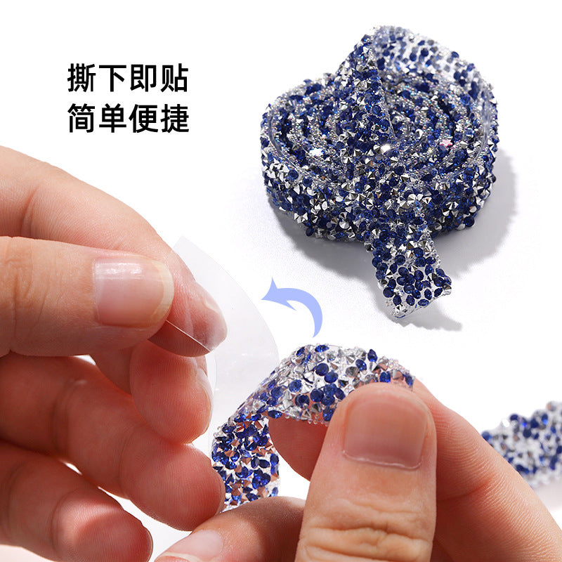 Resin drill belt width 1.2cm tear off instant jewelry handicrafts cups, shoes bags clothing accessories color diamond belt 1 yard