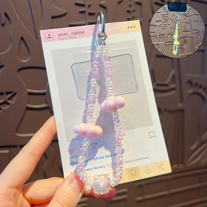 Original handmade DIY beaded cloud mobile phone chain pendant creative ins car keychain bag pendant accessories