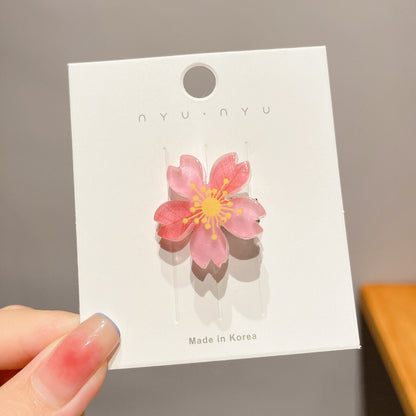 Flower hairpin female hottie photo headgear retro super fairy atmosphere blue beautiful new Chinese side clip hair accessories