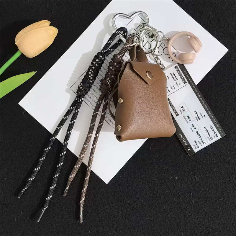 Leather Mini Envelope Coin Purse Worker Leather Keychain Portable Pocket Coin Item Organizer