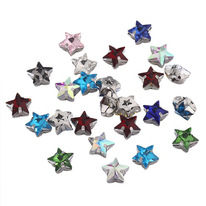 Best-selling 10mm five-pointed star stainless steel claw drill, ultra-glitter five-pointed star nail art clothing DIY accessory glass diamond