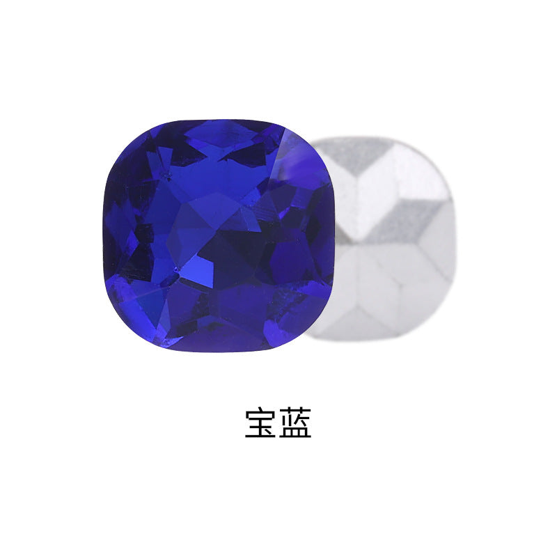 Fat square pointed sole special-shaped diamond earrings, nail art diamond accessories, shoes, bags, clothing, crystal accessories, pointed sole fat square diamonds