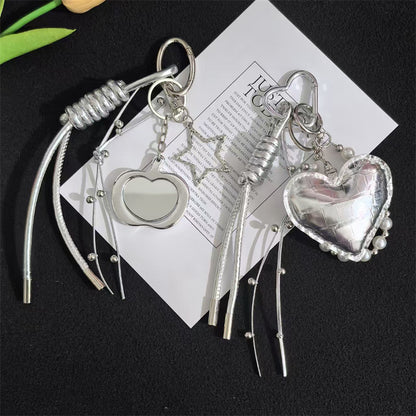 MIU series high-end pendant silver love keychain butterfly festival bag pendant braided rope accessories