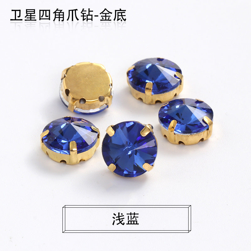 Xichuan new gold background satellite square corner hand sewing drill claw drill DIY clothing collar dress accessories material wholesale