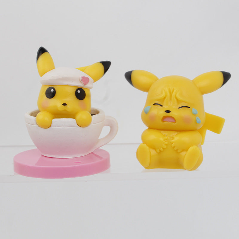 Figure foodie Pikachu 6 Q version elf full of dreams and tide play Pikachu children's toys decoration ornament figures