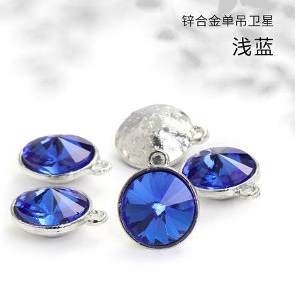 12mm zinc alloy satellite single pendant bag, necklace, bracelet, clothing decoration, accessory satellite shape round single-hole pendant