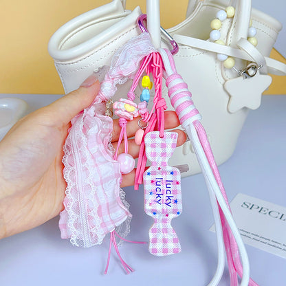 Handmade DIY Milk Candy Bracelet Keychain Ornament Creative Miu Bag Pendant Car Keychain Trinkets