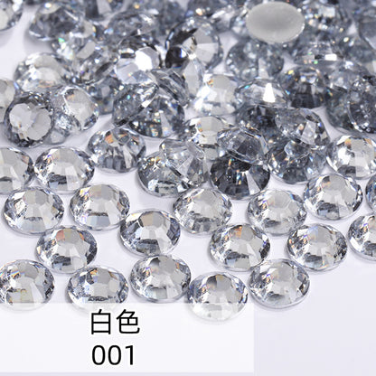Resin flat bottom diamond, super flash nail drill, wedding dress decoration accessories, mobile phone case sticker diamond, round flat bottom resin diamond