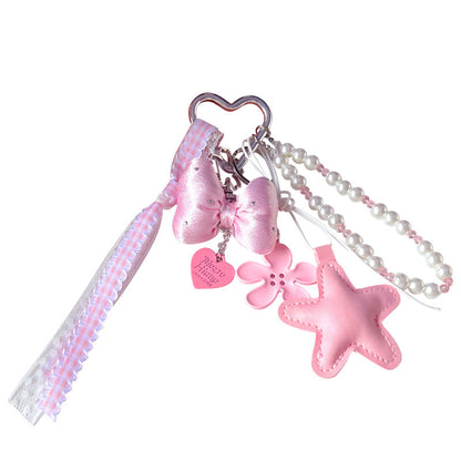 Handmade DIY beaded mobile phone chain keychain pendant creative miu series bag charm accessories car key chain