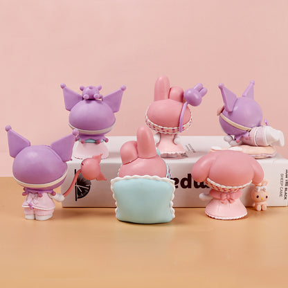Sweetheart pajama party fen color Melody purple Kuromi figure cartoon blind box gacha car ornament