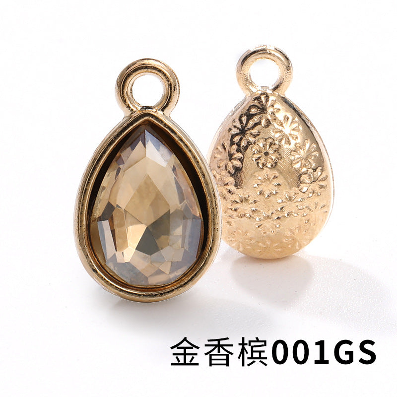 Cross-border hot-selling waterdrop pendants, gold-plated base diamond-inlaid headbands, clothing accessories, earrings, necklaces, accessories, versatile single pendants