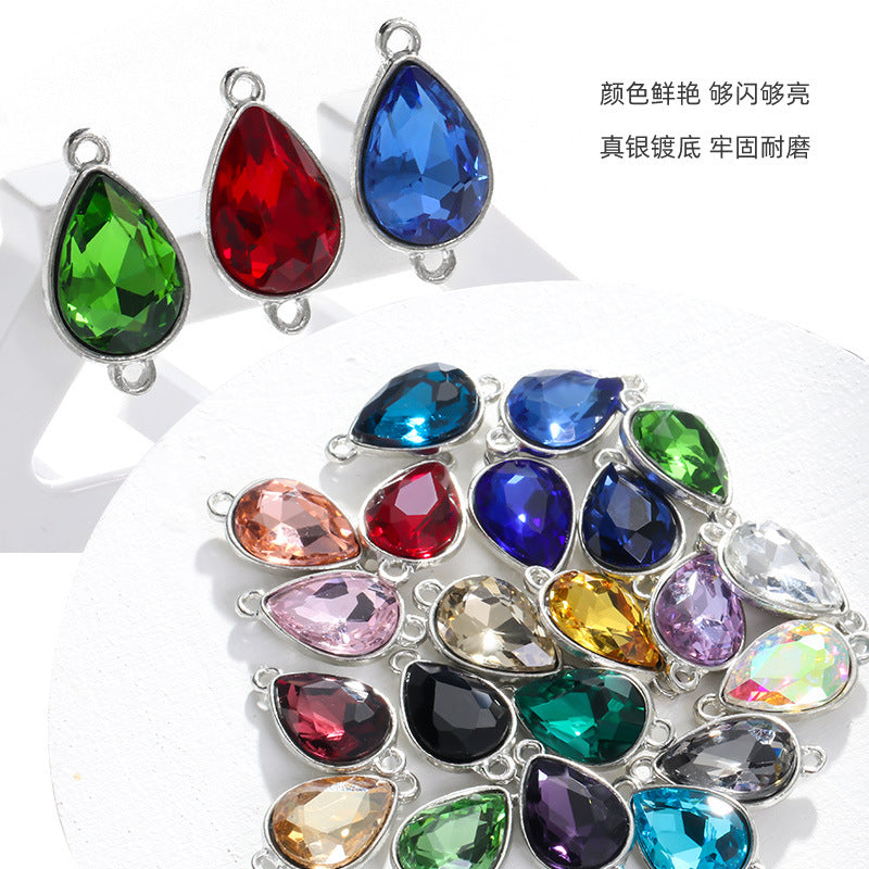 Direct supply of waterdrop double pendants, zinc alloy pendants, earrings, bracelets, jewelry accessories, high-value waterdrop double pendants
