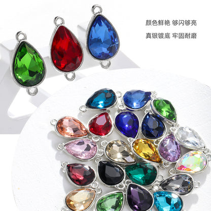 Direct supply of waterdrop double pendants, zinc alloy pendants, earrings, bracelets, jewelry accessories, high-value waterdrop double pendants