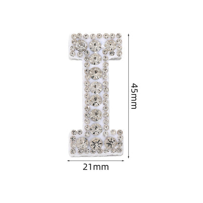 Full diamond letters DIY clothing accessories, white rhinestone hot simmer patches, hot patch English 26 letters