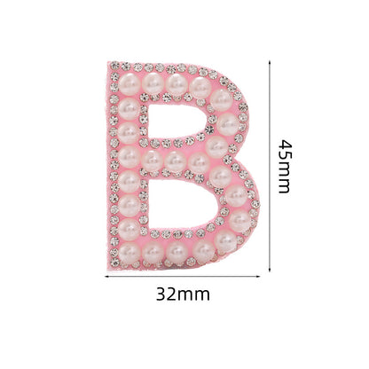 Hot Heat Patch Stickers with 26 English Letters DIY Accessories Clothing Accessories White Diamond Pink Nonwoven Fabric Stickers