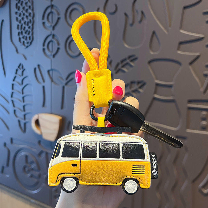 Creative PU Leather Transportation Keychain Pendant Cute Couple Bag Keychain Pendant Small Gift Wholesale