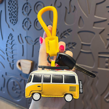 Creative PU Leather Transportation Keychain Pendant Cute Couple Bag Keychain Pendant Small Gift Wholesale