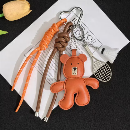 Dumb bear braided lanyard car keychain pendant cartoon cute bag charm mobile phone lanyard cute pendant