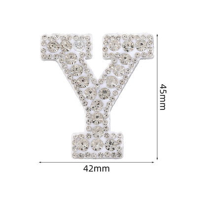 Full rhinestone letter diy clothing accessories white rhinestone hot rhinestone patch hot patch patch english 26 english letters
