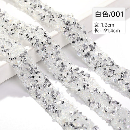 Resin Diamond Rhinestone Strips - Tear-Off Ready-to-Paste Sequins Hot Diamond Shoes Clothing Accessories and DIY crafty