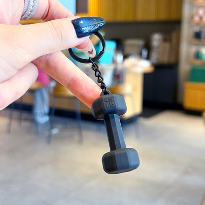 Creative sports style fitness dumbbell keychain pendant couple car keychain mini school bag small pendant wholesale