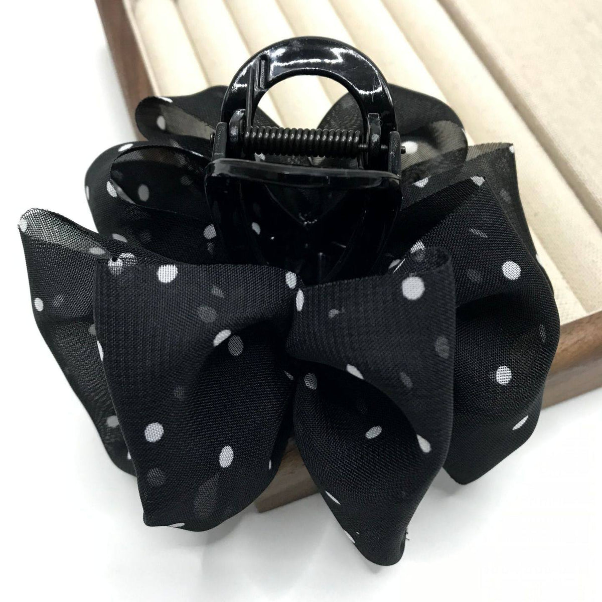 Black Satin Bow Claw Clip for Women, Premium 2026 New Cloud Bubble Hair Clip, Minimal Hair Volume, Shark Clip